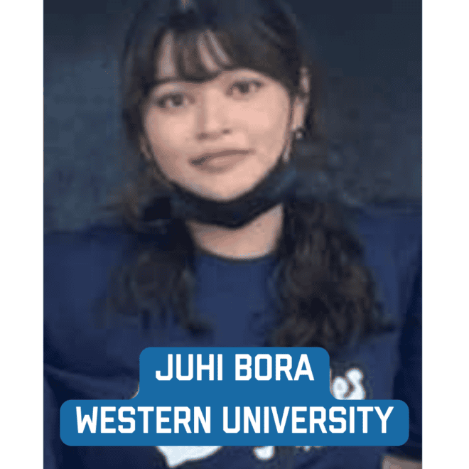 Western University	Juhi	Bora	
bora.juhi@gmail.com
Major: Biochemistry with Microbiology and Immunology